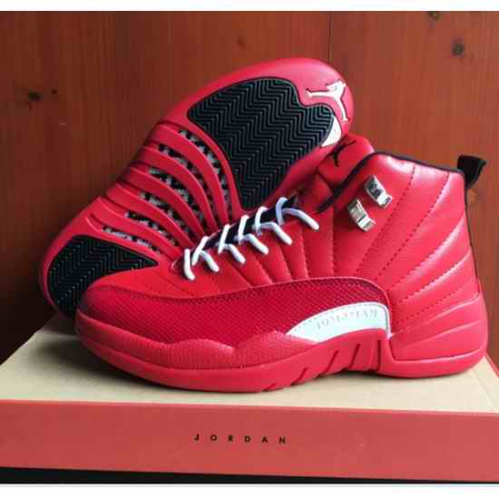 Air Jordan 12 Men Shoes Red Silver